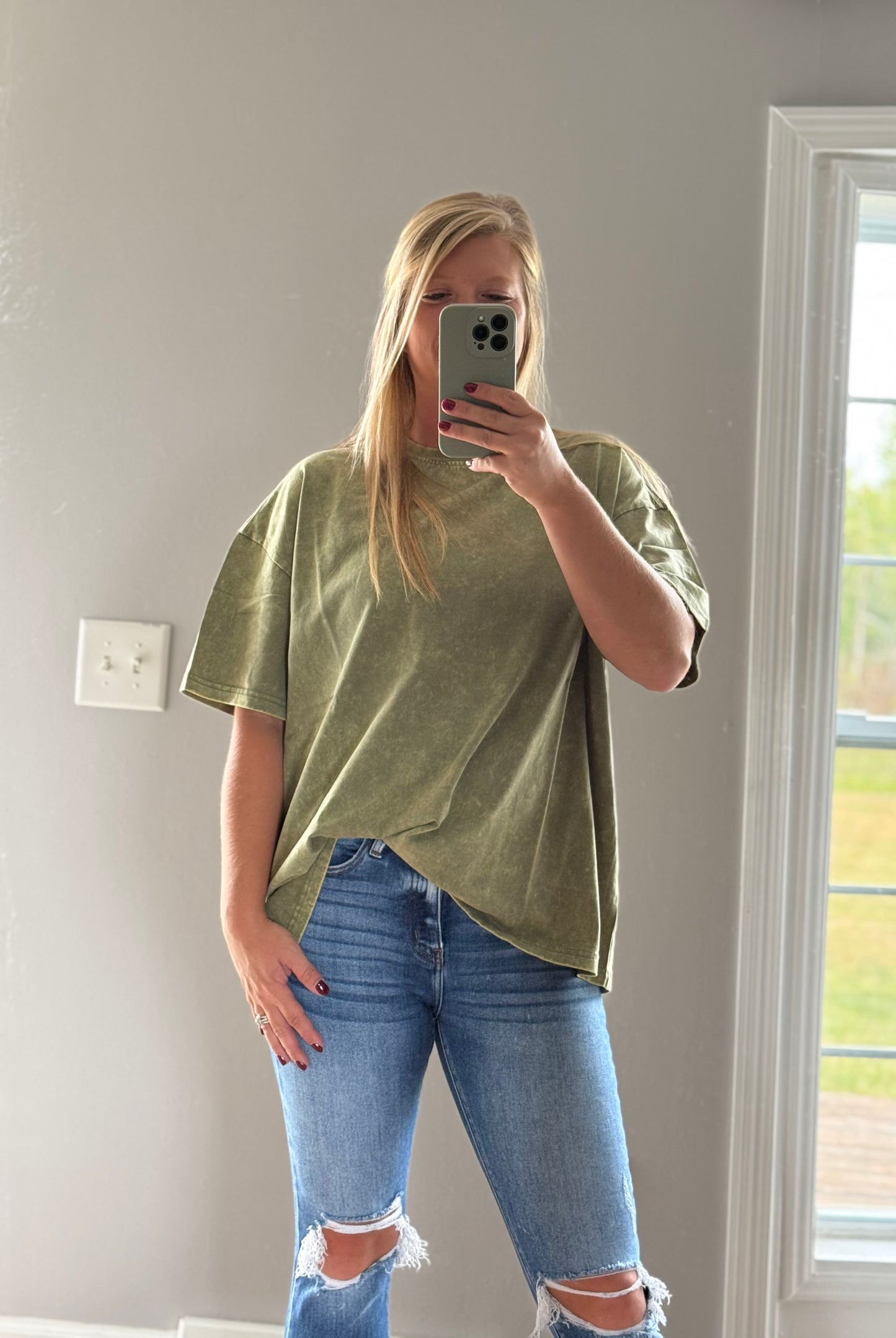 The Olivia Tee- LT Olive
