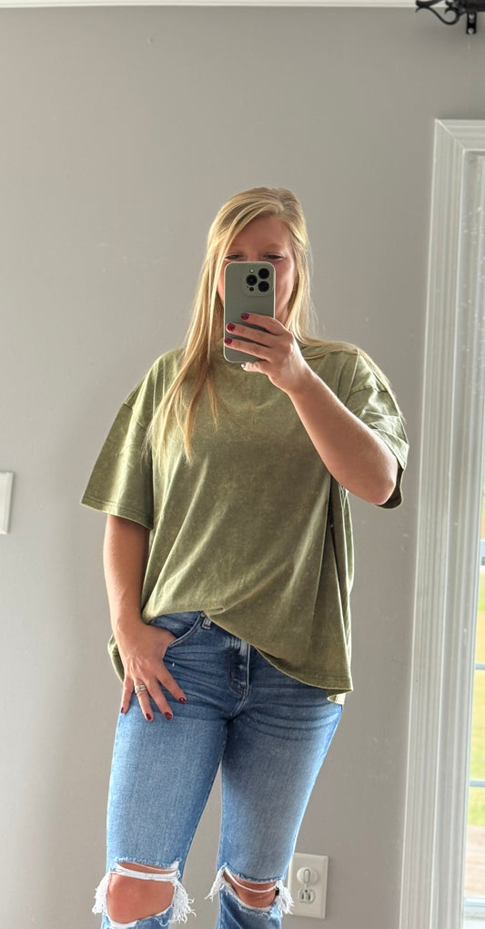 The Olivia Tee- LT Olive