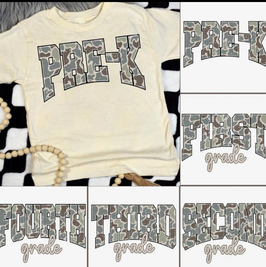 PREORDER Old school camo boy shirt